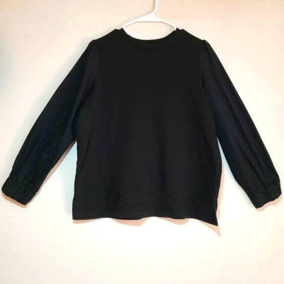 ZARA Mixed Fabric Puff Sleeve Top - Picture 1 of 3